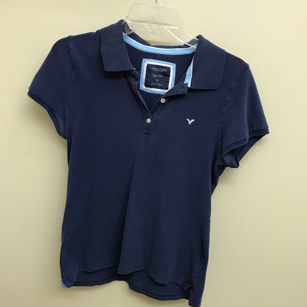 American Eagle Navy Blue Polo Shirt